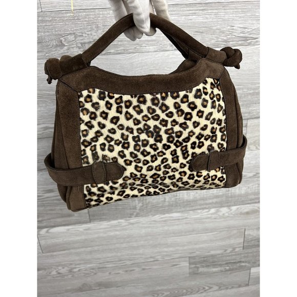 NWT LA GIOE DI TOSCANA Limited Edition Brown Calf Hair Suede Leather Handbag - Picture 2 of 12